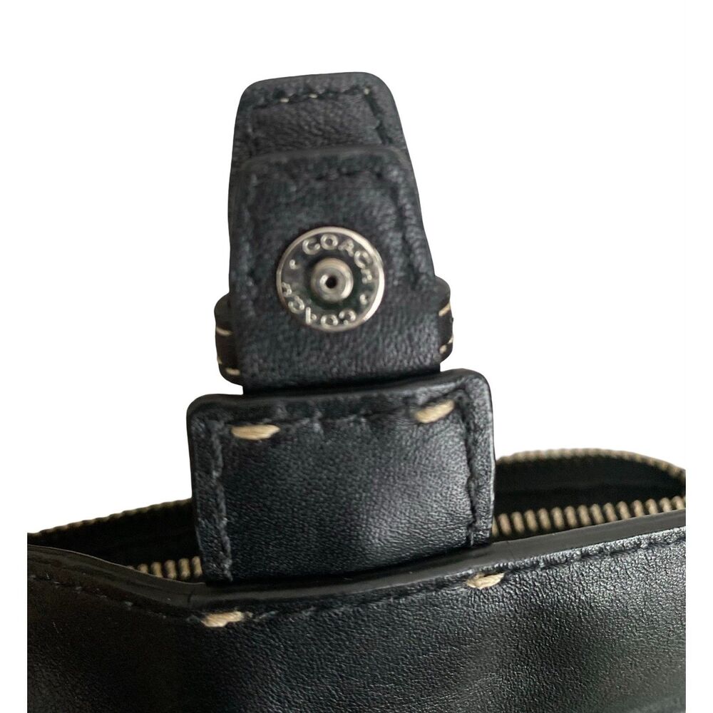 Vintage Coach Black Leather Hamilton Messenger Bag Crossbody - Picture 4 of 8
